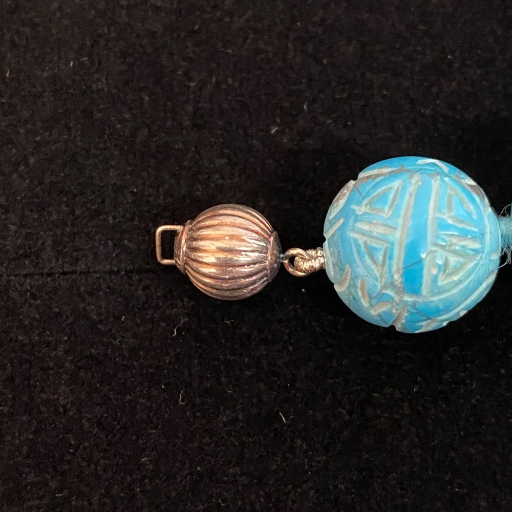 ๐HP๐ Shou Carved Turquoise 925 Silver Necklace - Picture 12 of 16